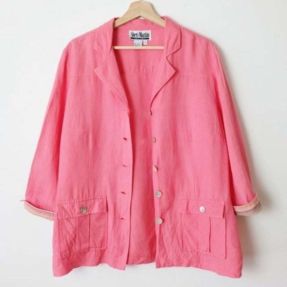 Vintage Pink Linen Blend Jacket